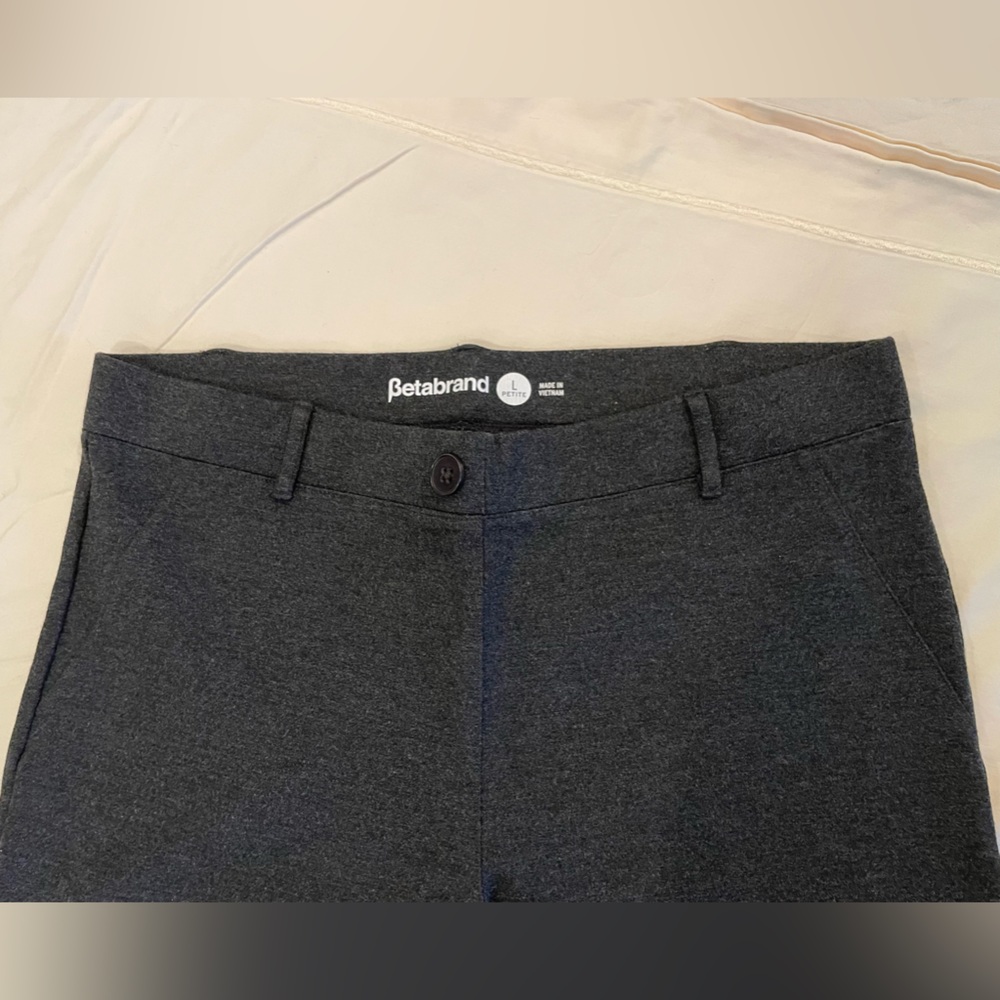Betabrand Dress Pant Yoga Pant size Women’s Large Petite - Charcoal Grey